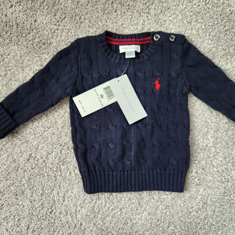 Ralph Lauren Navy Cable Knit Sweater